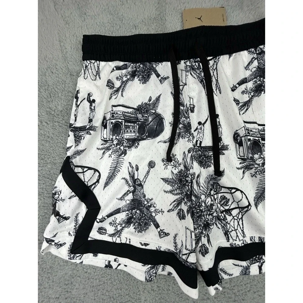 Nike Jordan Shorts Mens XL White Dri-Fit Sport Diamond Printed FV8614-100 NWT